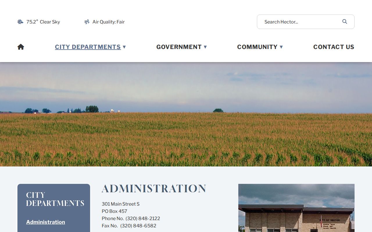 Hector city administration source for distinguishing Hector code records from court records