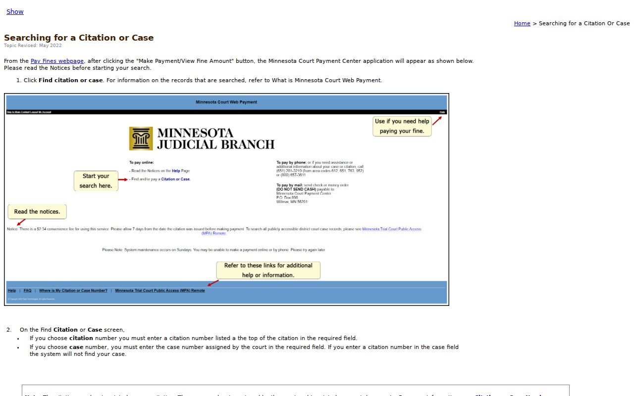 Renville County traffic court records citation search fields