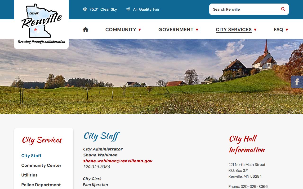 City of Renville staff and City Hall contact information